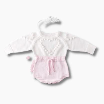 Lovely Heart Knitted Rompers