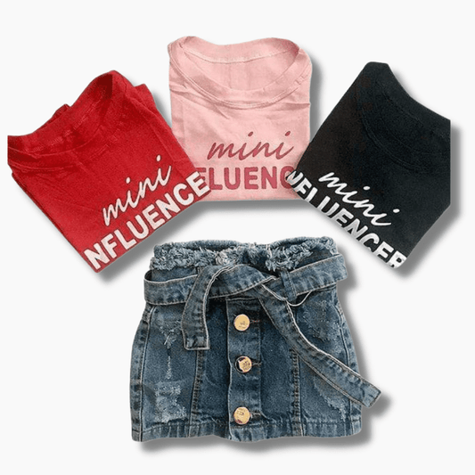 Mini influencer Denim Skirt Outfit