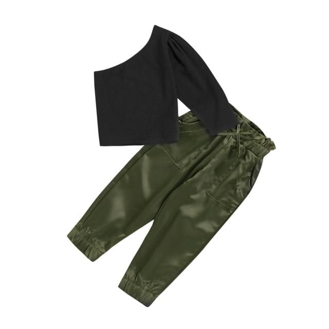 One Shoulder Top and Pants Set