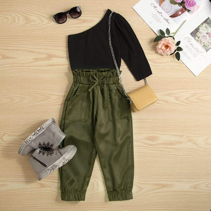 One Shoulder Top and Pants Set