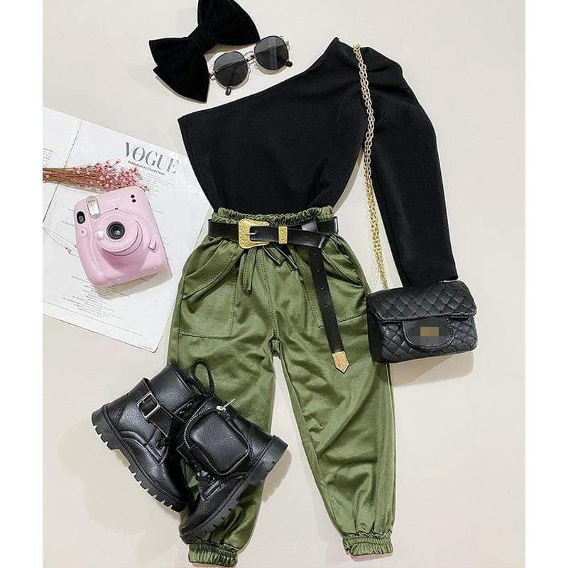 One Shoulder Top and Pants Set