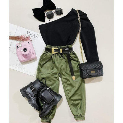 One Shoulder Top and Pants Set