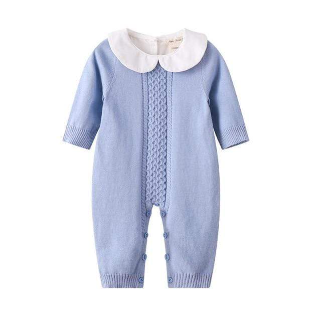 Peter Pan Collar Knit Romper