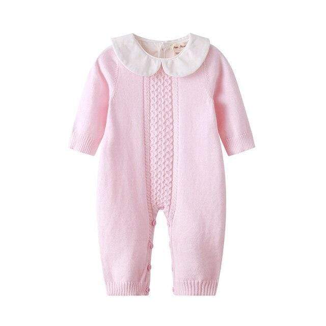 Peter Pan Collar Knit Romper