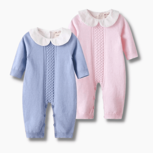 Peter Pan Collar Knit Romper