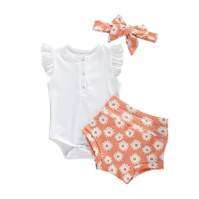 Ruffles Sleeve Romper Outfit