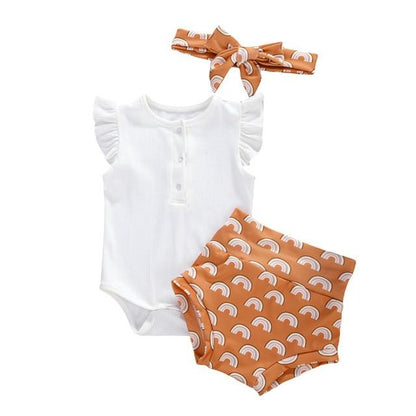 Ruffles Sleeve Romper Outfit