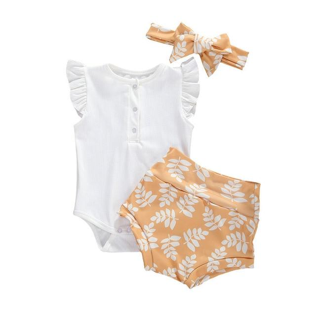 Ruffles Sleeve Romper Outfit