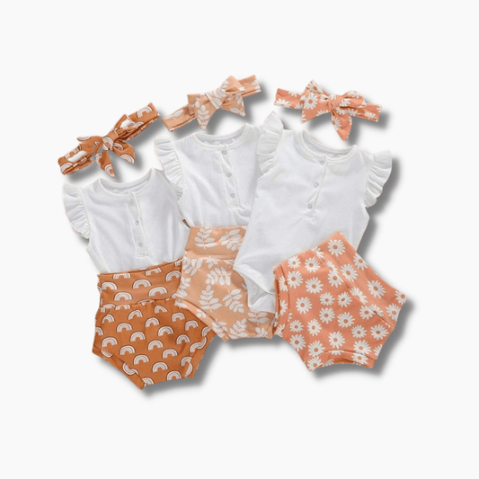 Ruffles Sleeve Romper Outfit