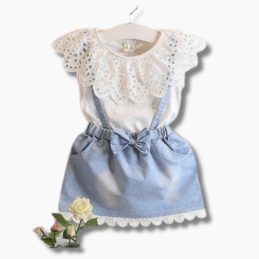 Short Sleeve Bow Cotton dress