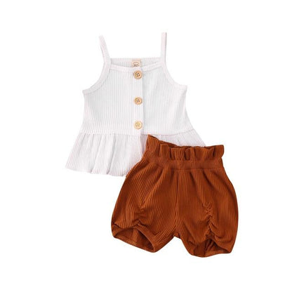 Sleeveless Top With Flower Shorts