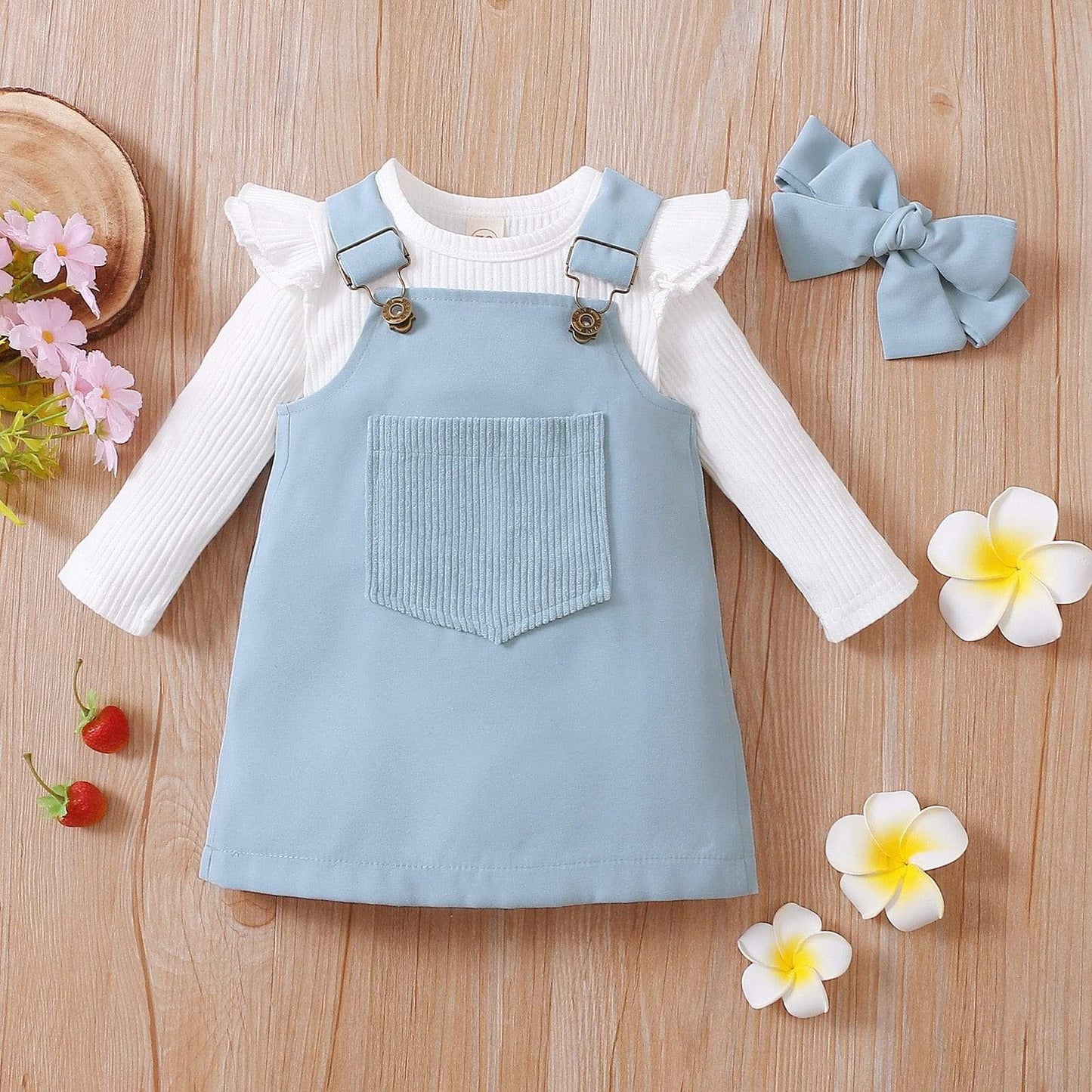 Candy Color Dungaree Dress Outfit