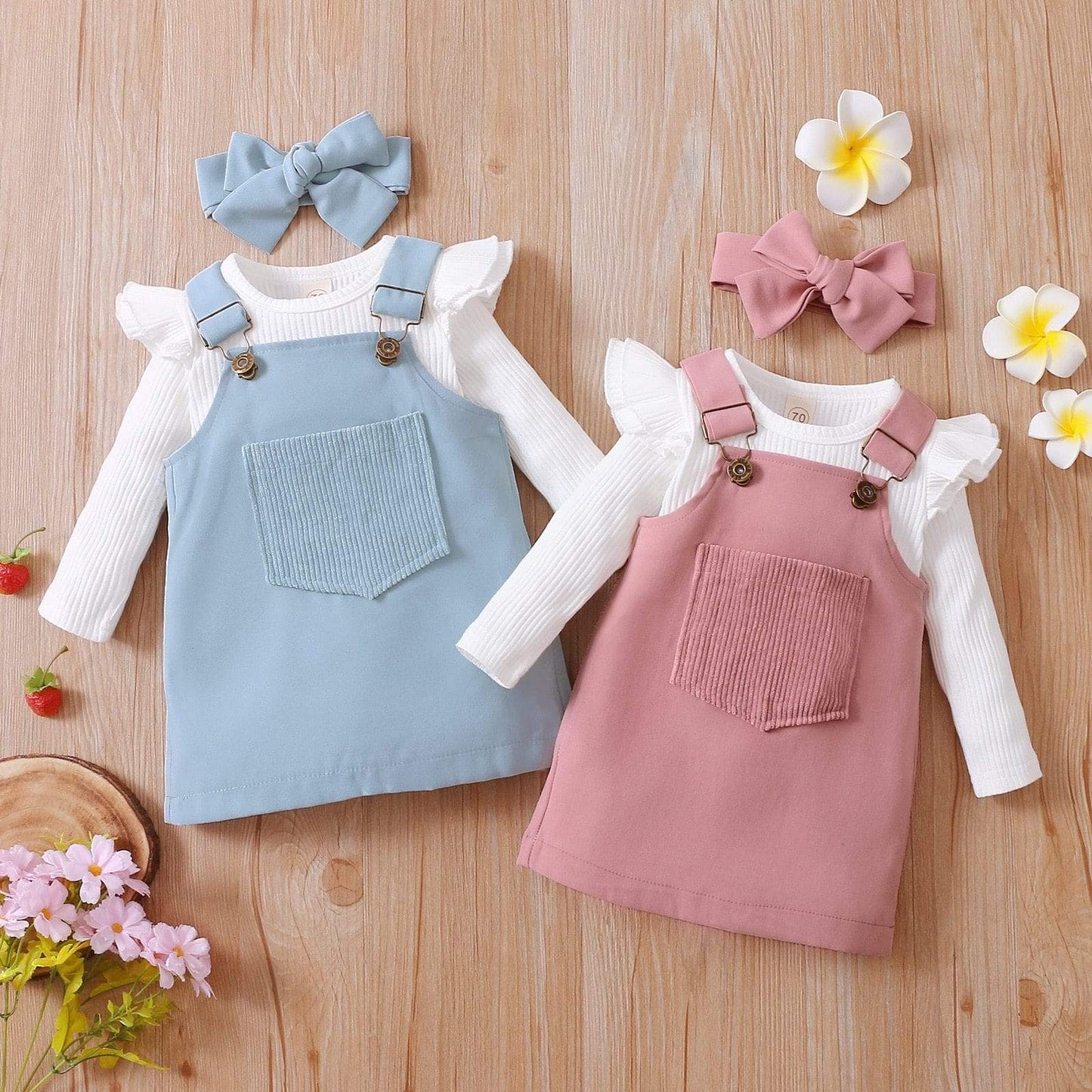 Candy Color Dungaree Dress Outfit