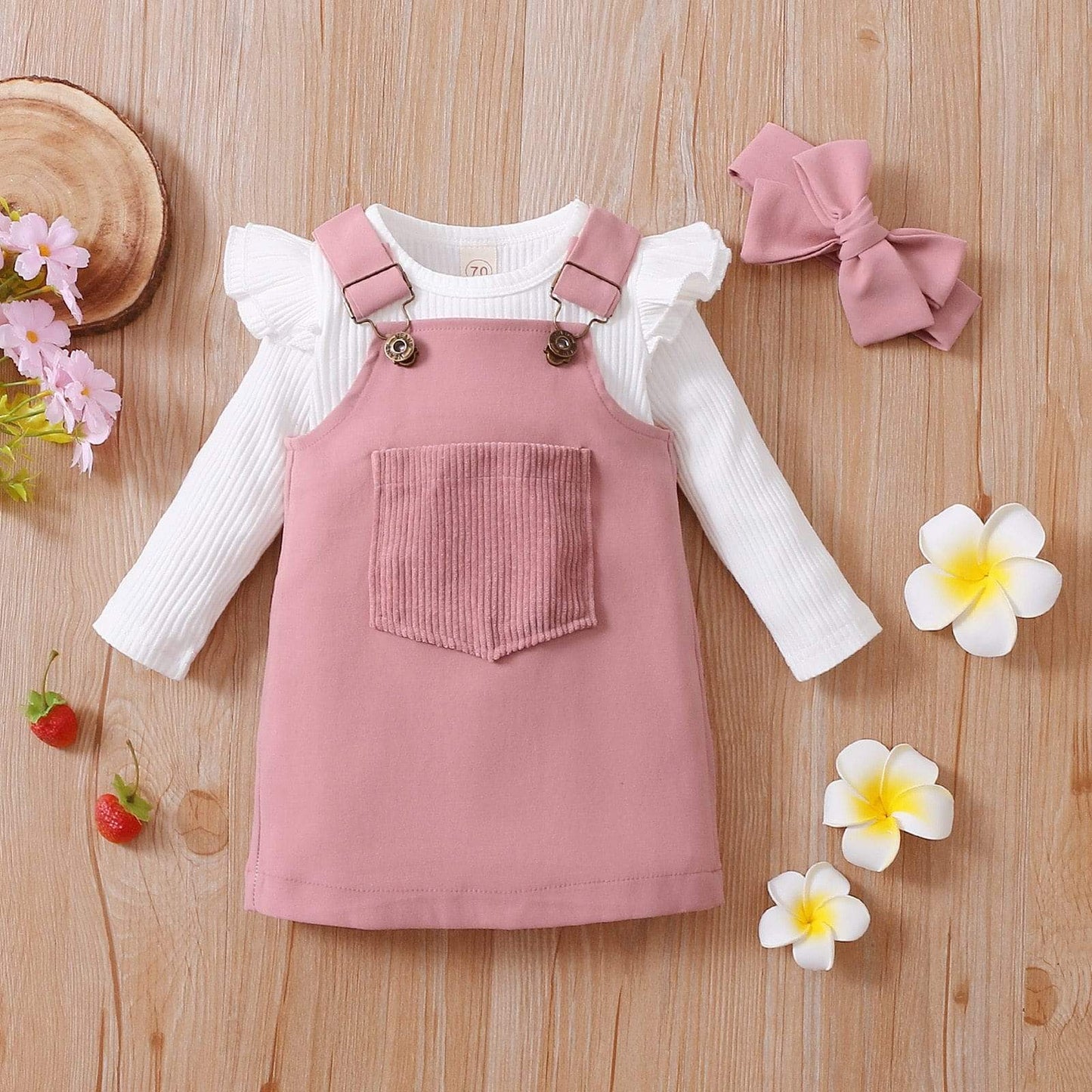 Candy Color Dungaree Dress Outfit