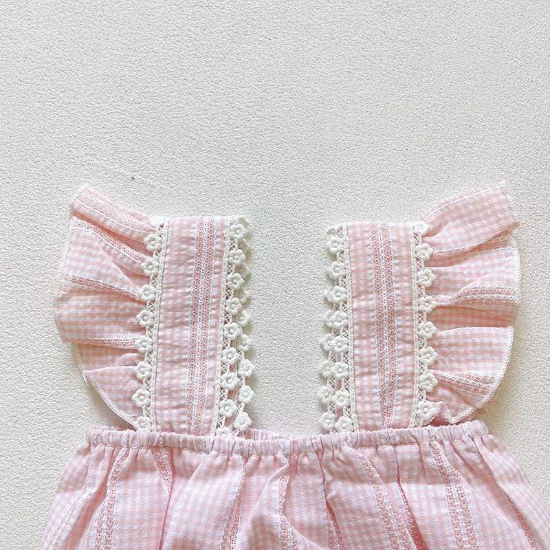 Vintage Floral Embroidered Romper